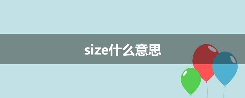 size什么意思