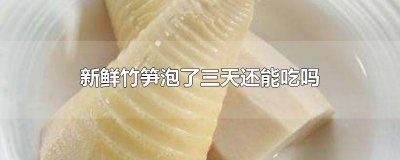 ​新鲜竹笋泡了三天还能吃吗