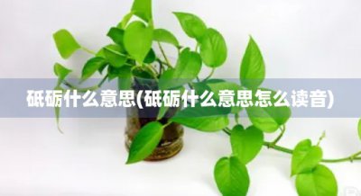 ​砥砺什么意思(砥砺什么意思怎么读音)