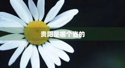 ​贵阳是哪个省的