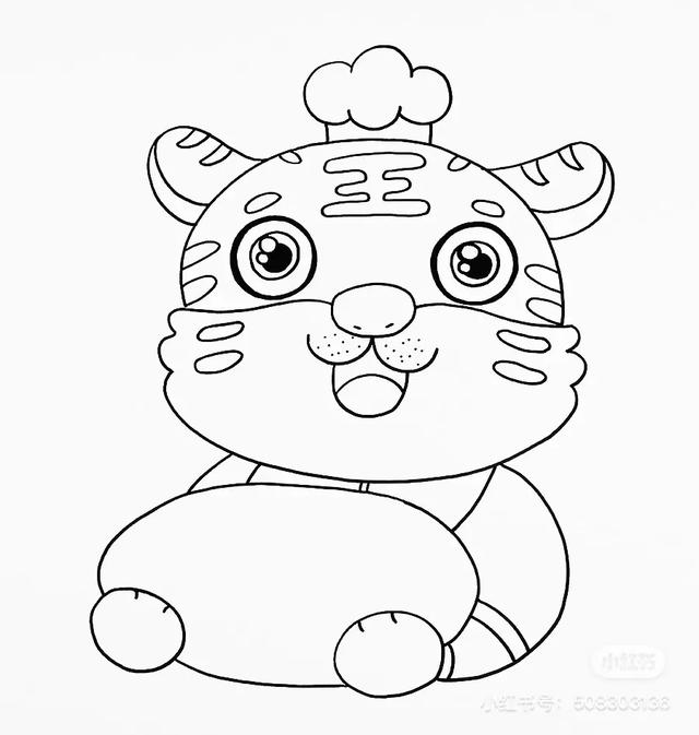 关于虎年春节喜庆画面的画（2022虎年主题迎新春）(17)