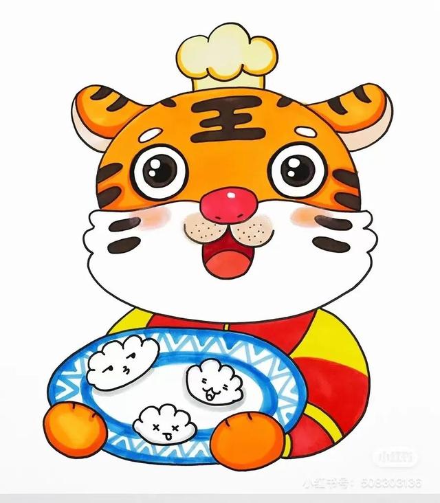 关于虎年春节喜庆画面的画（2022虎年主题迎新春）(19)