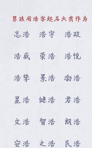 ​浩字用在男孩名意义,浩字用在男孩名意义