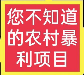 ​农村很暴利的生意一年能挣30万（少有人知道的农村暴利行业）