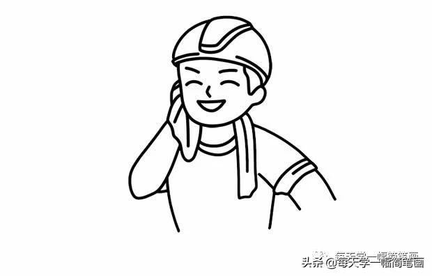 五一画简单又漂亮简笔画（每天学一幅简笔画--五一劳动节劳动最光荣简笔画画法步骤图解大全）(4)