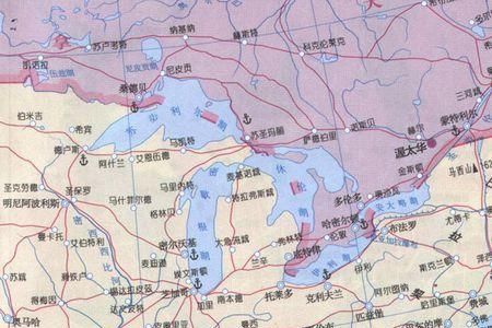 北美五大湖中全部位于美国境内的是A．苏必利尔湖B．密歇根湖C．安大略湖D．伊利