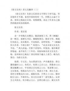 ​徐文长传原文及翻译（徐文长传原文及翻译分别是什么）