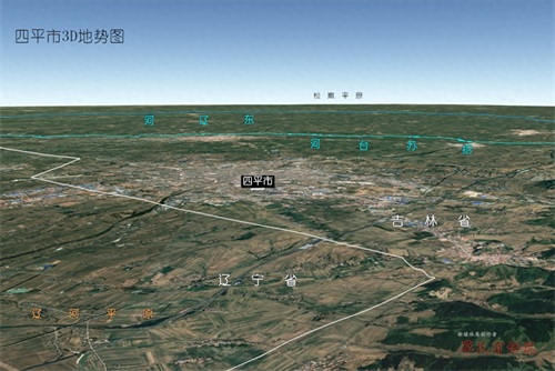 吉林省九大城市,高清3D地势图:长春、吉林、四平、松原、延边…