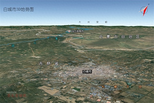 吉林省九大城市,高清3D地势图:长春、吉林、四平、松原、延边…