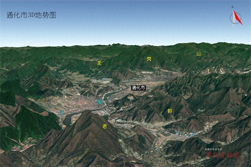 吉林省九大城市,高清3D地势图:长春、吉林、四平、松原、延边…