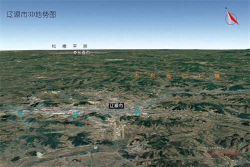 吉林省九大城市,高清3D地势图:长春、吉林、四平、松原、延边…